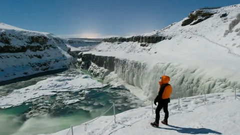 Vattenfall Gullfoss i vinterlandskap