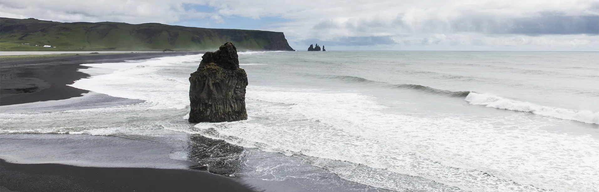 svarta, stranden, reynisfjara, strand, island, sydkusten