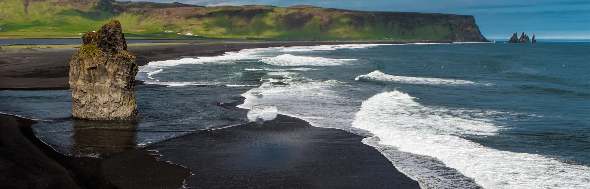 reynisfjara, strand, lava, sydkusten, island